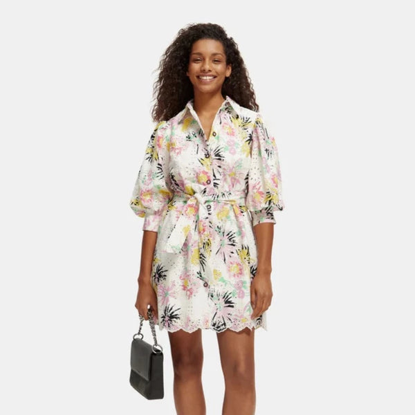 Scotch & Soda Floral Broderie Anglaise Dress