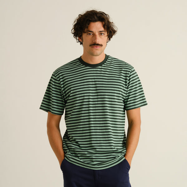 Dark Green & Granite Stripes Stockholm T-shirt