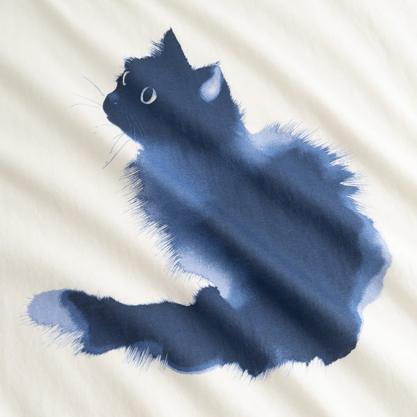 Watercolour Cat Visby Black T-shirt