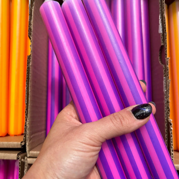 Individual Pinstripe Candle