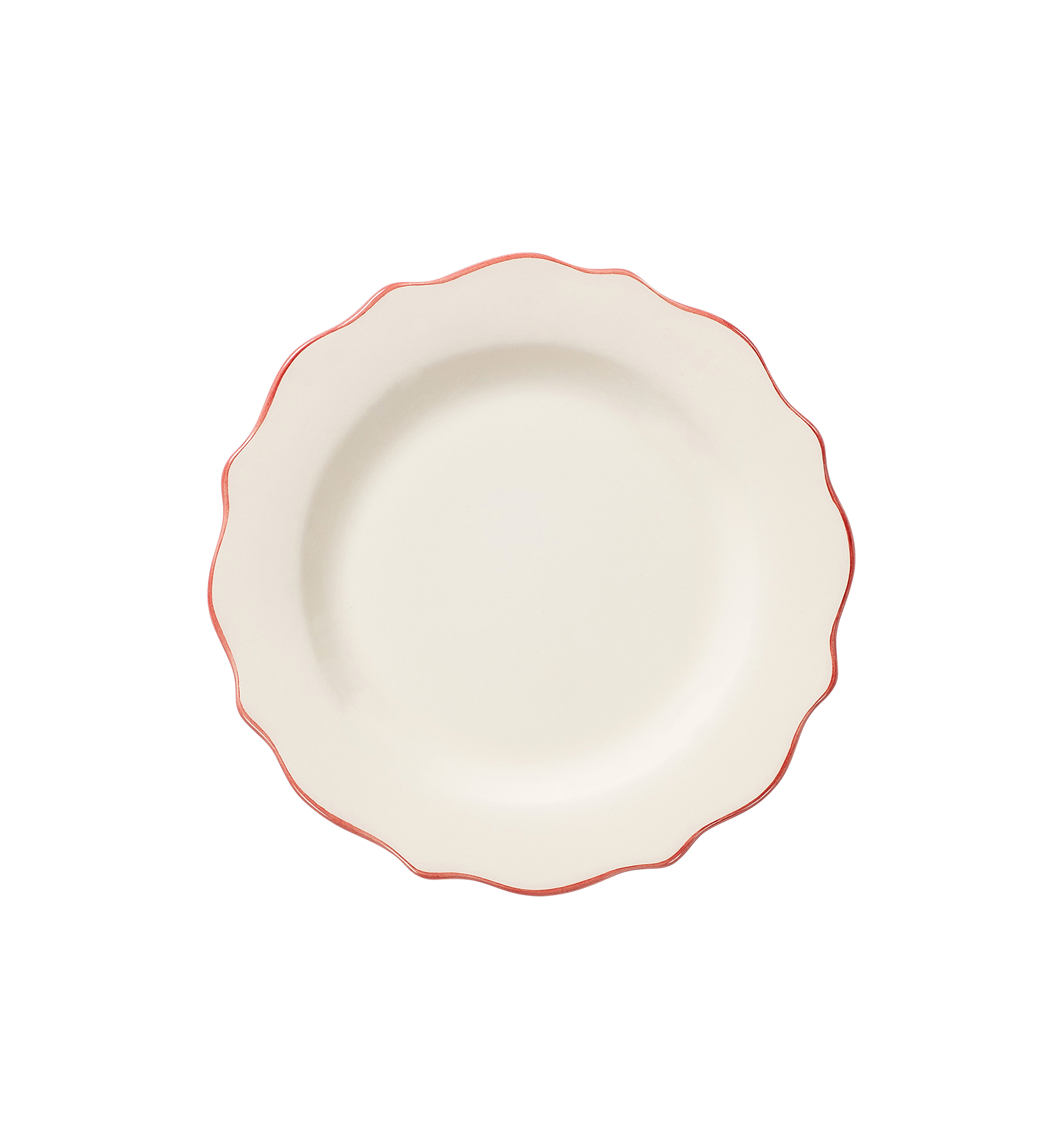 Carmine Scalloped Breakfast Plate