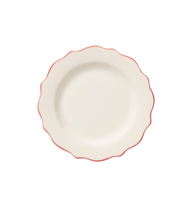 Carmine Scalloped Breakfast Plate