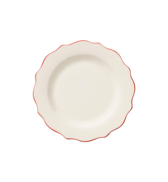Carmine Scalloped Breakfast Plate