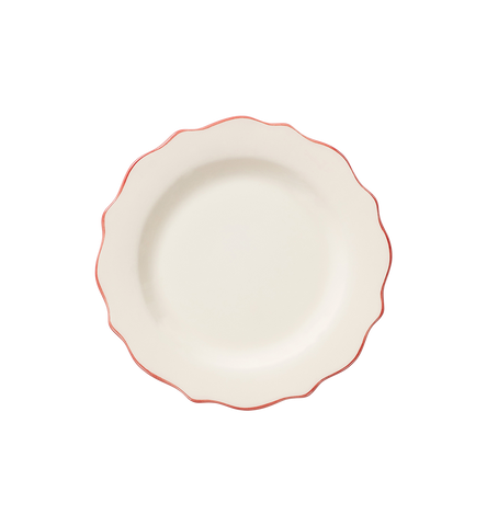 Carmine Scalloped Breakfast Plate
