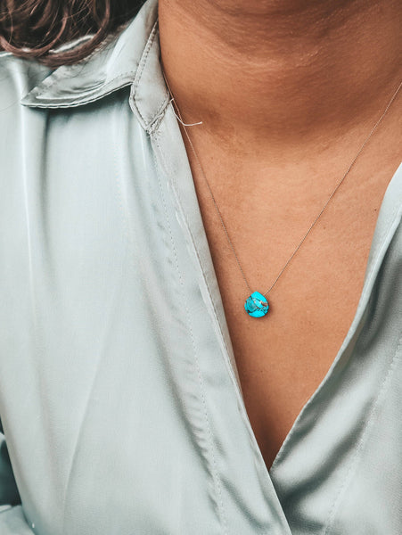 Silk Cord Turquoise Necklace