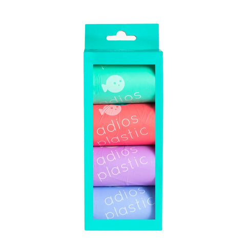 4 Pack Compostable Poo Bags Rainbow