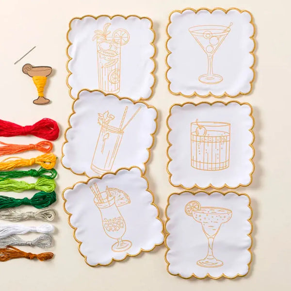 Stitch Your Cocktail Napkins - Cocktail Embroidery Kit