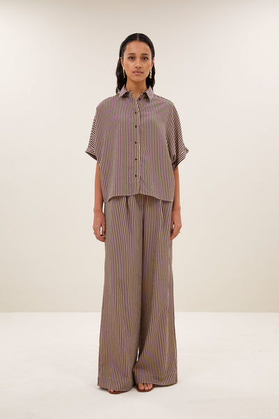 Sunny Stripe Burgundy Blouse