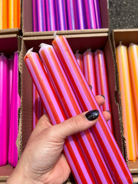 Individual Pinstripe Candle
