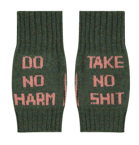 Black & Beech Do No Harm Take No Shit wristwarmers