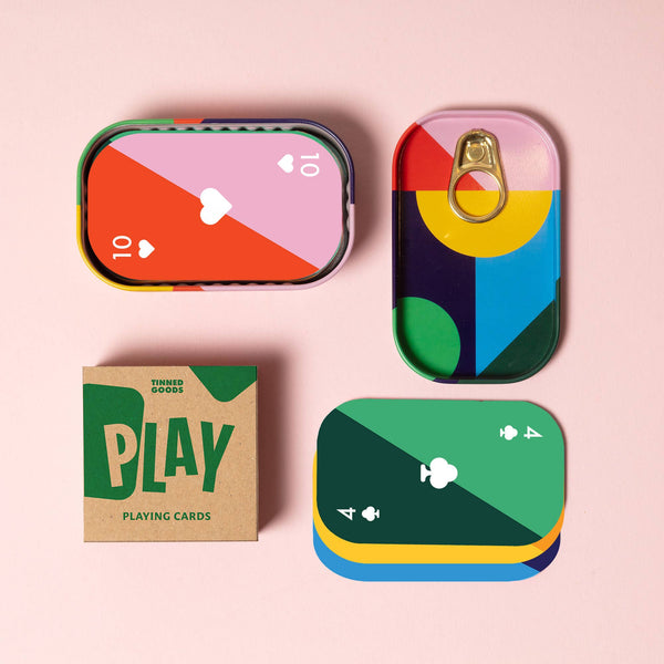 Playing Cards in Sardine Tin