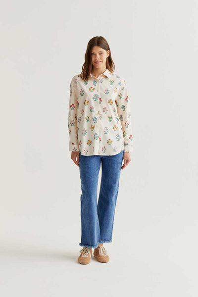 Cream Gardener Print Shirt