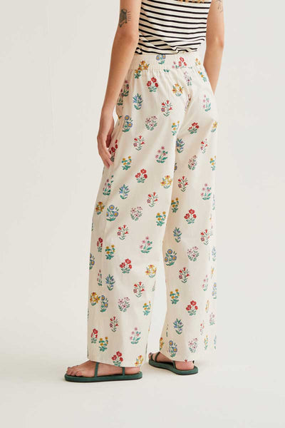 Cream Gardener Print Trousers