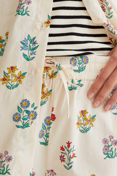 Cream Gardener Print Trousers