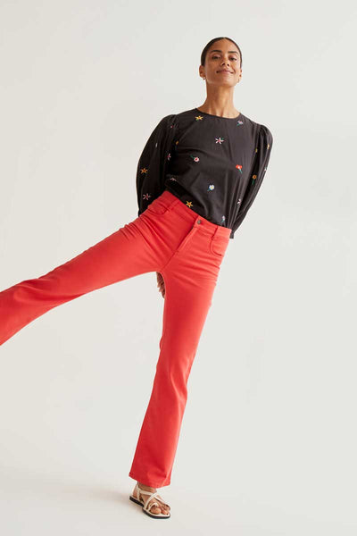 Black Garden Flower Top