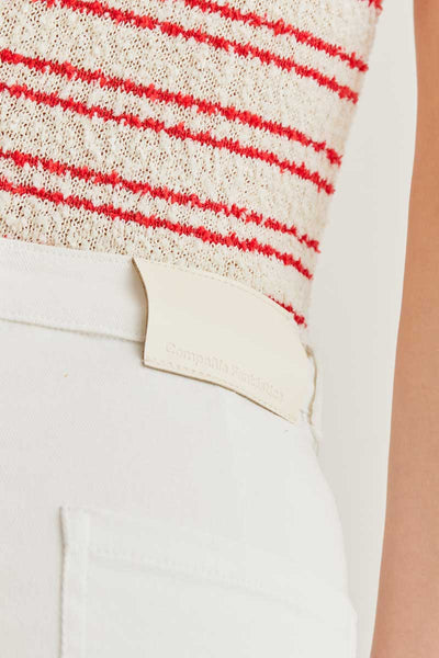 White Jeans With Raw-Cut Hem