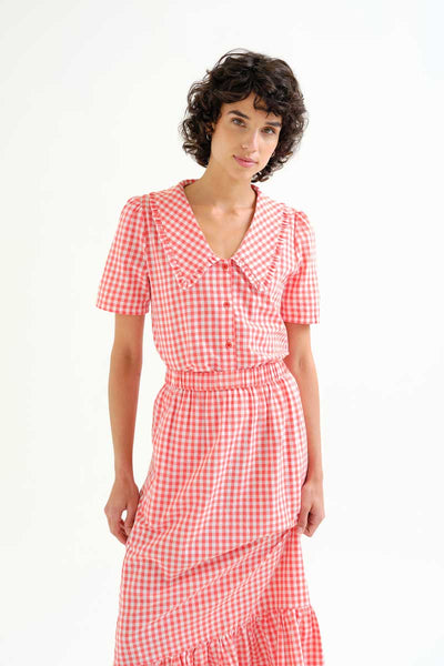 Red Gingham Plaid Shirt