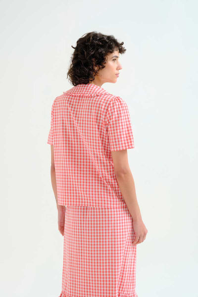 Red Gingham Plaid Shirt