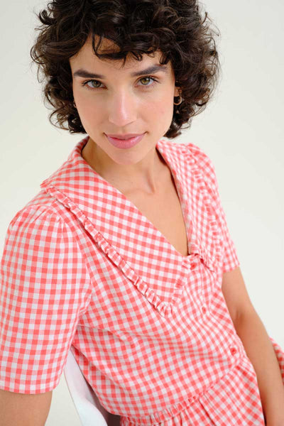 Red Gingham Plaid Shirt