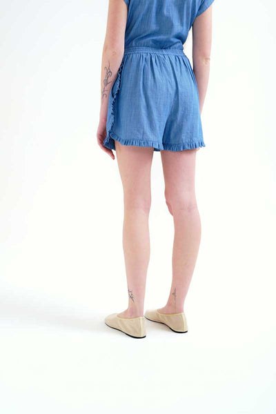 Light Blue Chambray Shorts