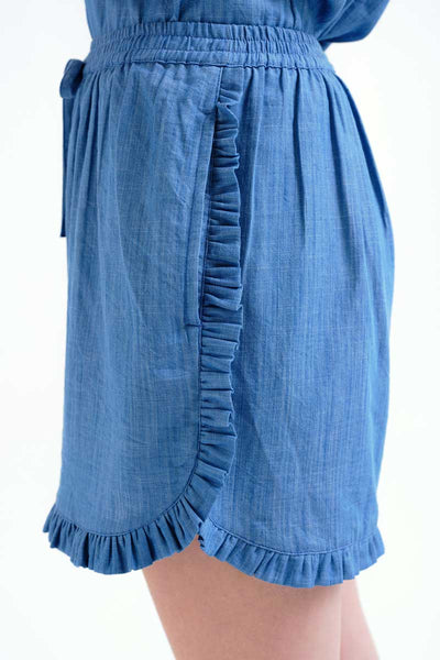 Light Blue Chambray Shorts