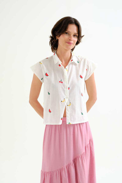White Fruit Salad Shirt