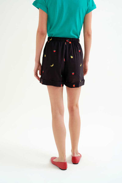 Black Fruit Salad Shorts