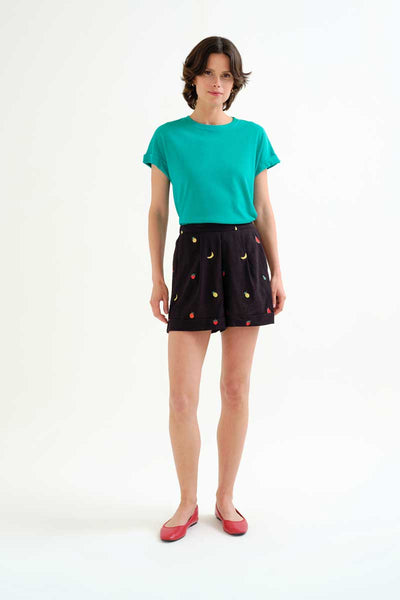 Black Fruit Salad Shorts
