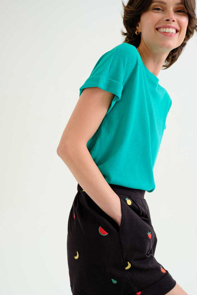 Black Fruit Salad Shorts