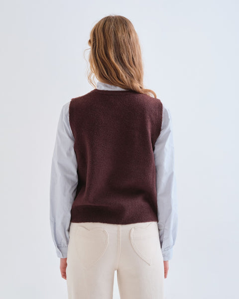 Flower Front Knitted Vest