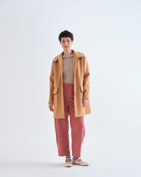 Frill Neck Beige Top