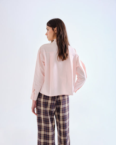 Pink Tie Collar Shirt