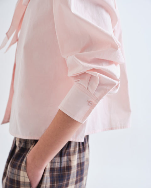 Pink Tie Collar Shirt