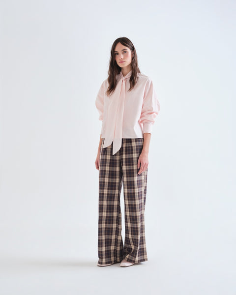 Pink Tie Collar Shirt