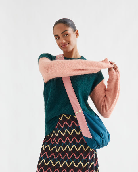 Pink Sleeved Green Jumper