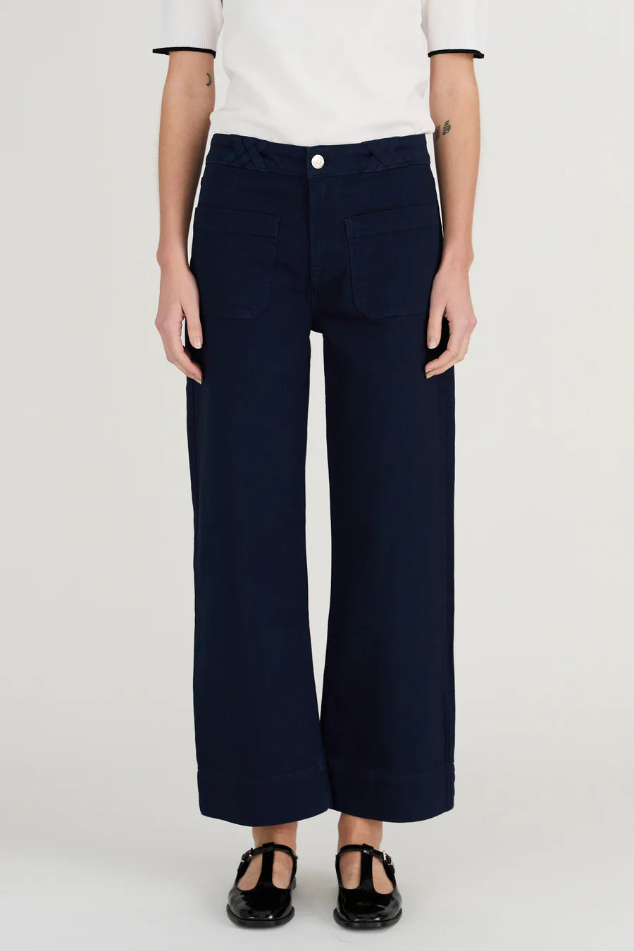 Birkin Paris 70s Culotte Jeans in Midnight Navy from Pieszak