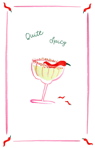 Quite Spicy Picante Margarita Linen Tea Towel