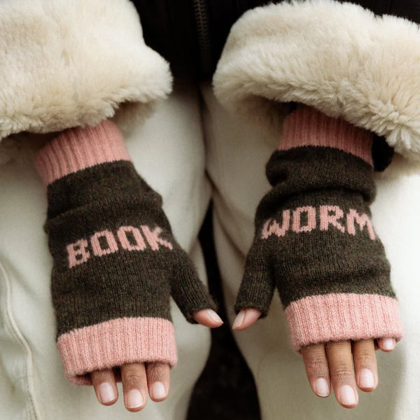 Book Worm Mittens in Kelp & Chaffinch