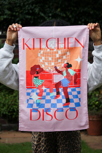 Disco Dancing Tea Towel