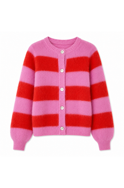 Timea Orange Fire & Bubblegum Pink Cardigan