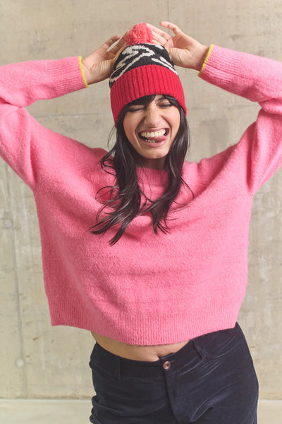 90's Doodle Wool Bobble Hat