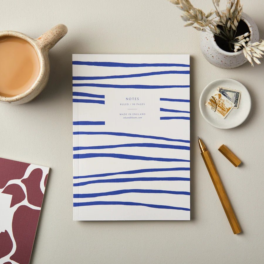 Blue Stripe A5 Ruled Notebook