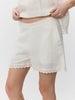 Alix Scallop Edge Shorts in Cream White