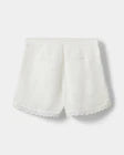 Alix Scallop Edge Shorts in Cream White