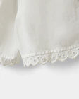 Alix Scallop Edge Shorts in Cream White