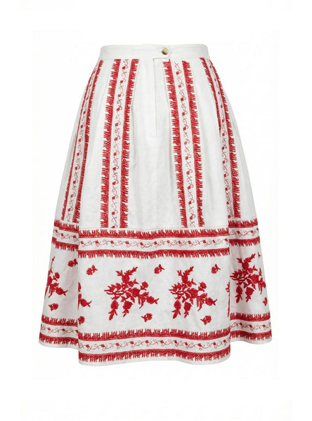 Aimee Ditsy Embroidered Pleated Skirt