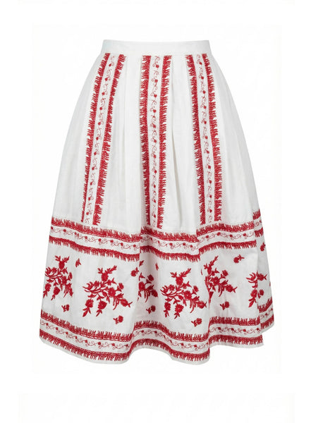 Aimee Ditsy Embroidered Pleated Skirt