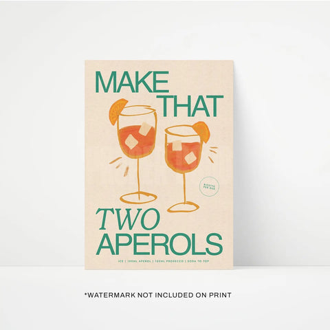 Aperol Teal A3 Print