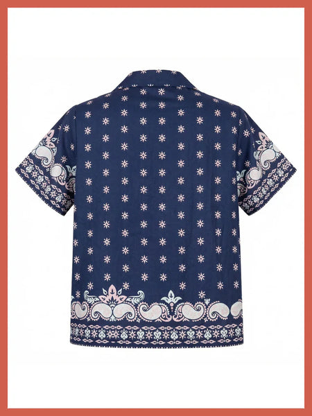 Arizona Navy Mix Paisley Print Shirt