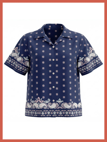 Arizona Navy Mix Paisley Print Shirt
